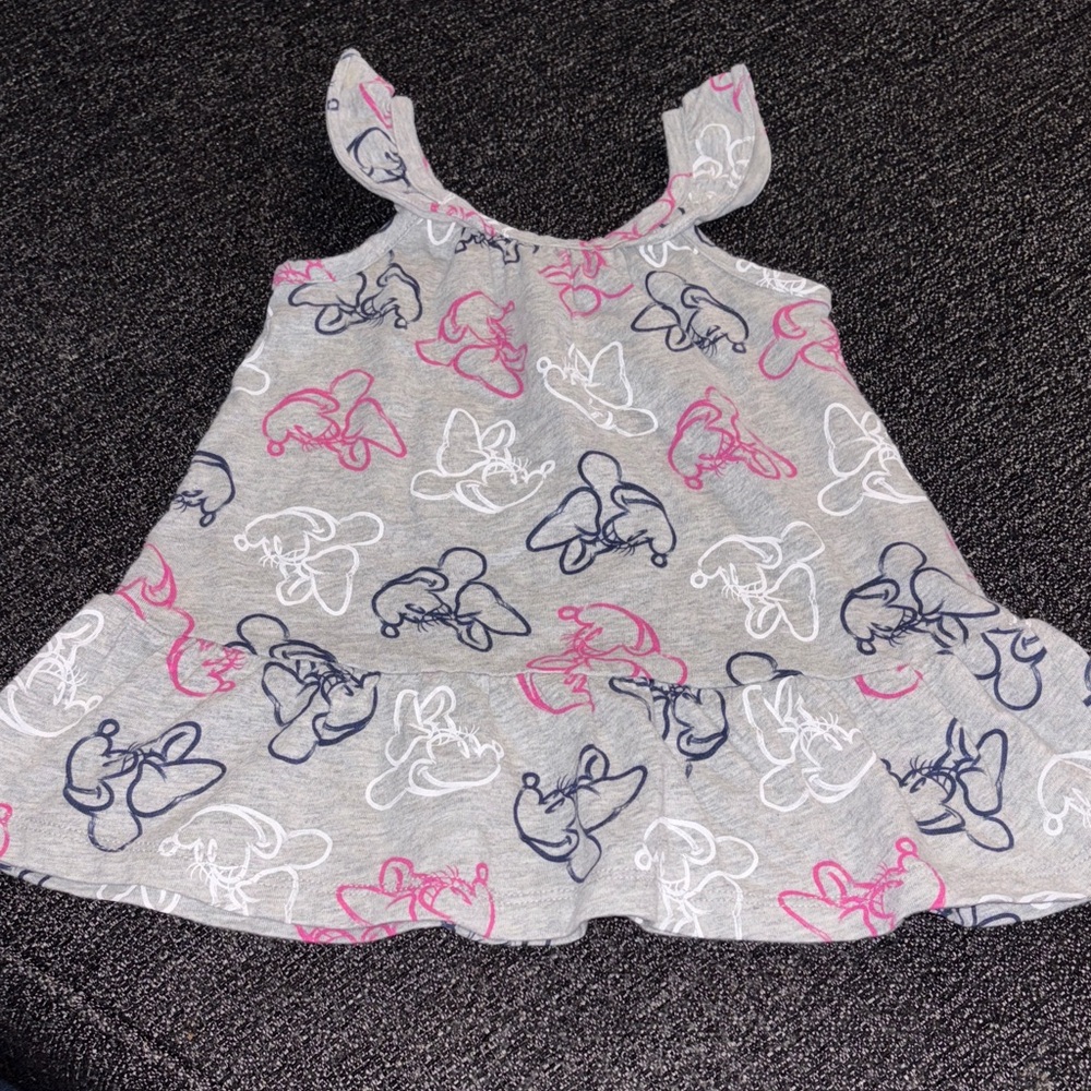 Minnie Mouse Dress with Pink and Blue Print